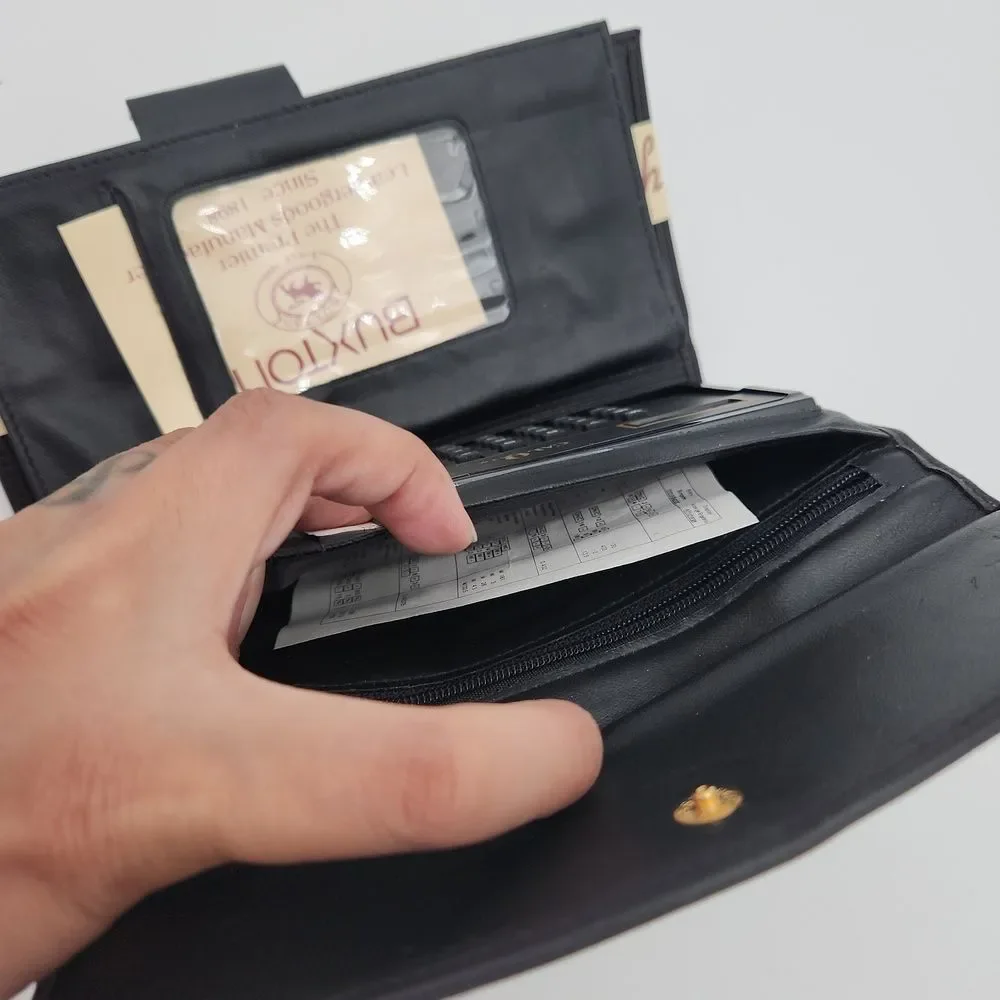 NWT - Buxton Vintage Wallet - Included Calculator, Checkbook Holder, & Picture A